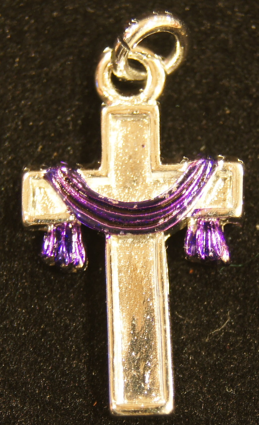 Purple Drape Cross Charm