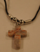 Load image into Gallery viewer, Semi Precious Stone Cross Necklace