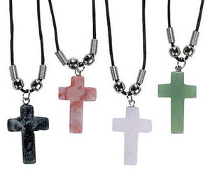 Semi Precious Stone Cross Necklace