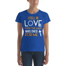 Load image into Gallery viewer, Fell In Love T-shirt (Ladies&#39;, White Lettering)