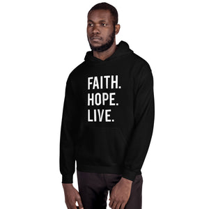 Unisex Faith Hope Live Hoodie Black