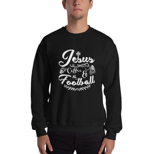 Unisex Jesus Coffee and Football Sweatshirt Black