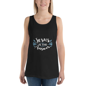 Unisex Jesus Is The Answer Tank Top Black