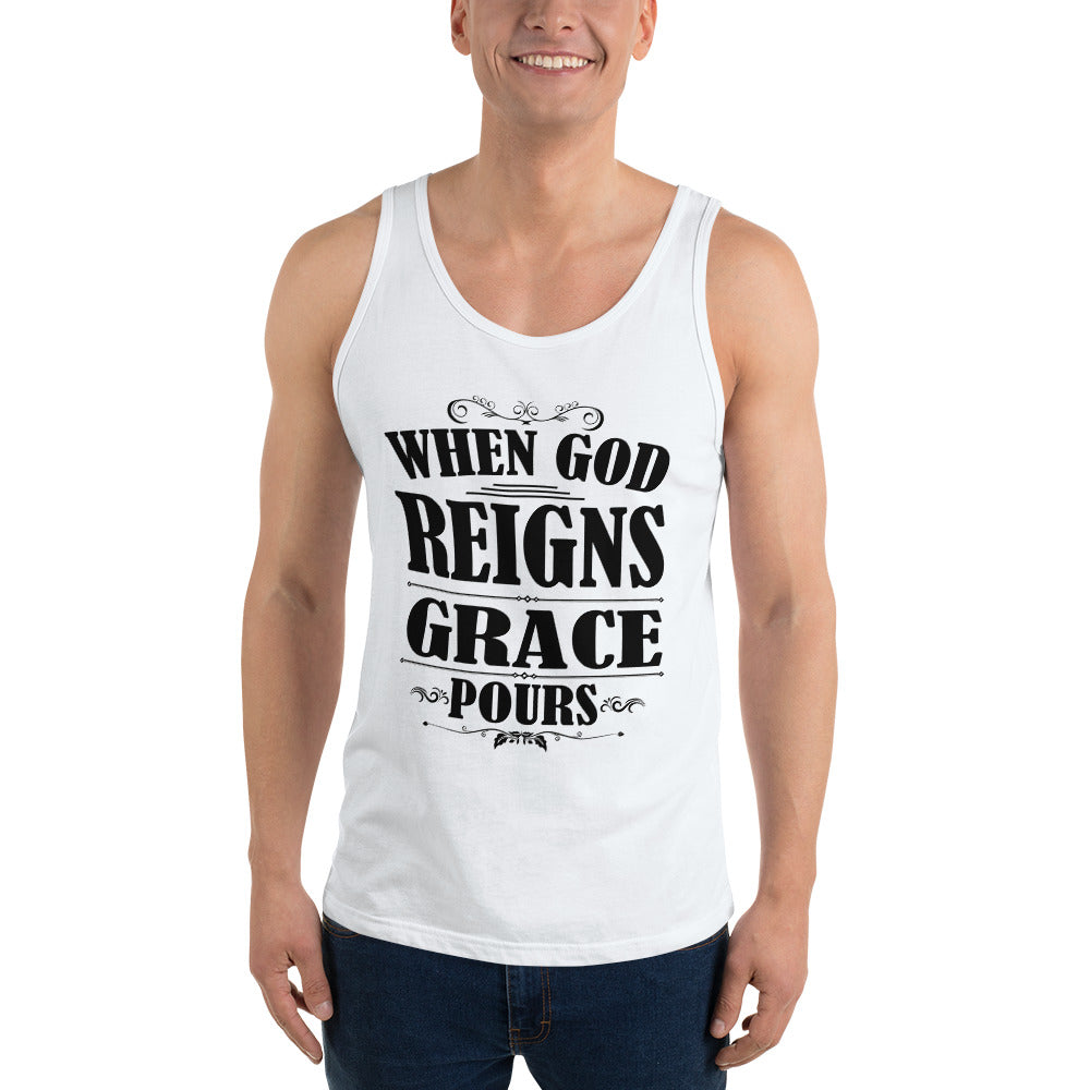 Unisex When God Reigns Tank Top White