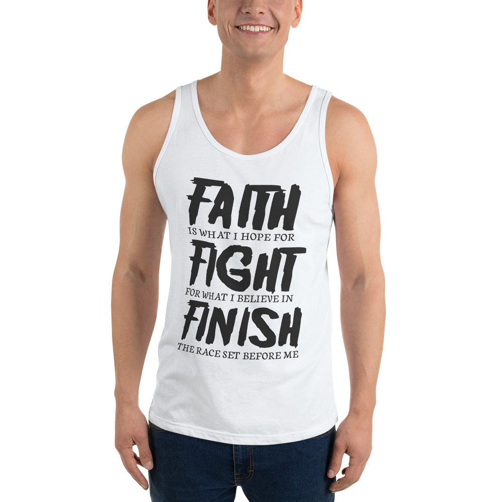 Faith Fight Finish Tank Top White