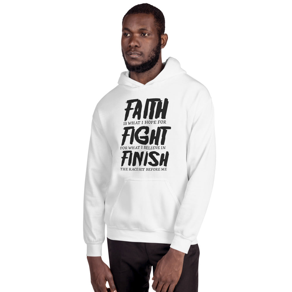 Faith Fight Finish Hoodie White