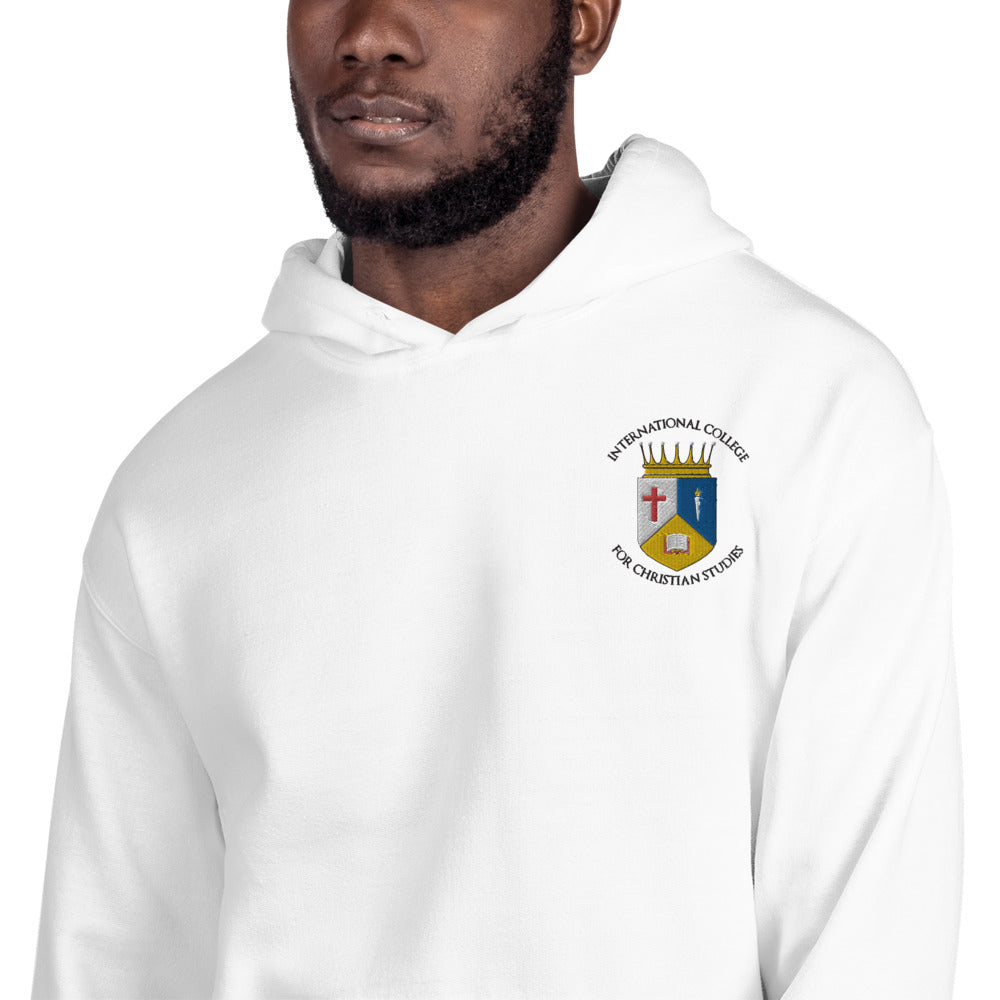 Unisex ICCS Embroidered Hoodie White