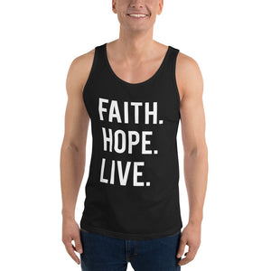 Unisex Faith Hope Live Tank Top Black