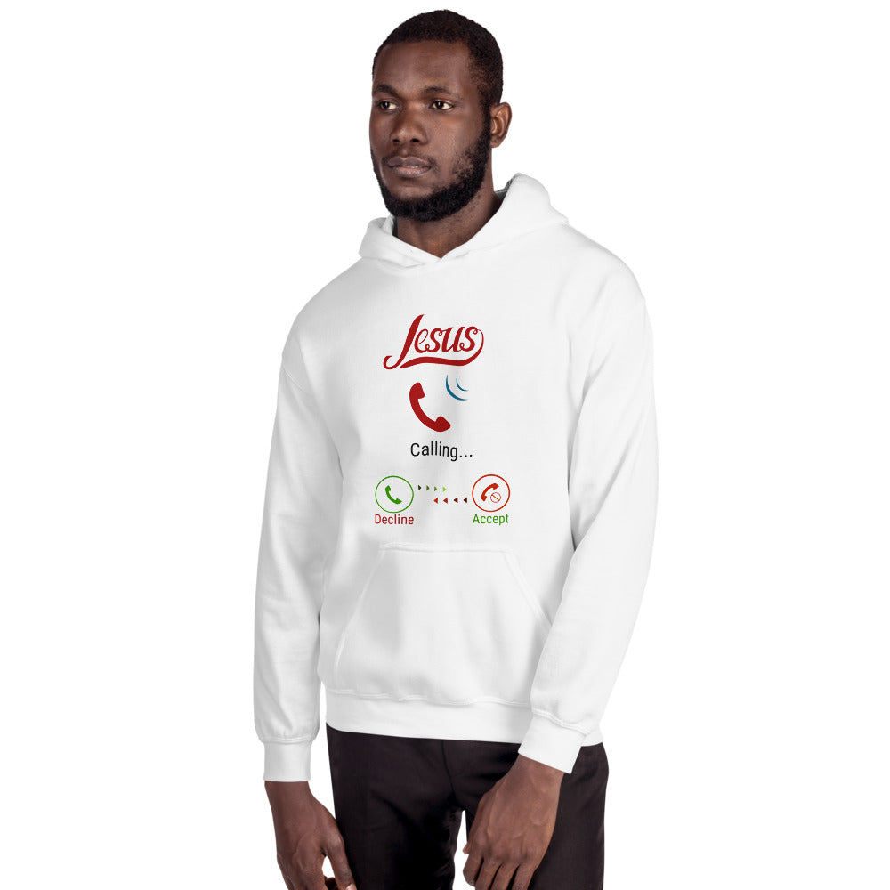 Jesus Is Calling Hoodie White