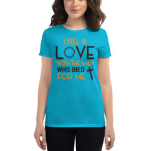 Load image into Gallery viewer, Fell In Love T-shirt (Ladies&#39;, Black Lettering)