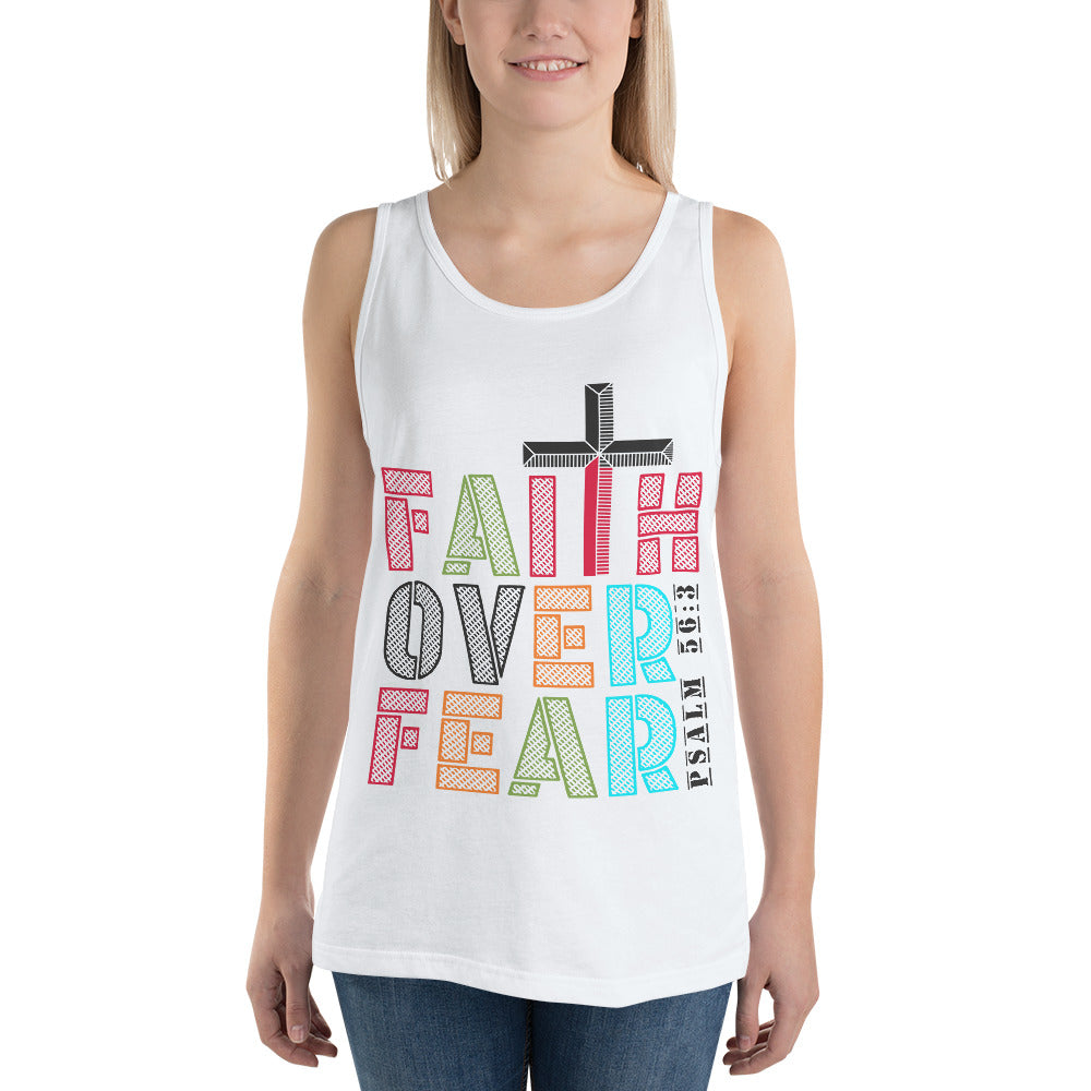 Faith Over Fear Tank Top White