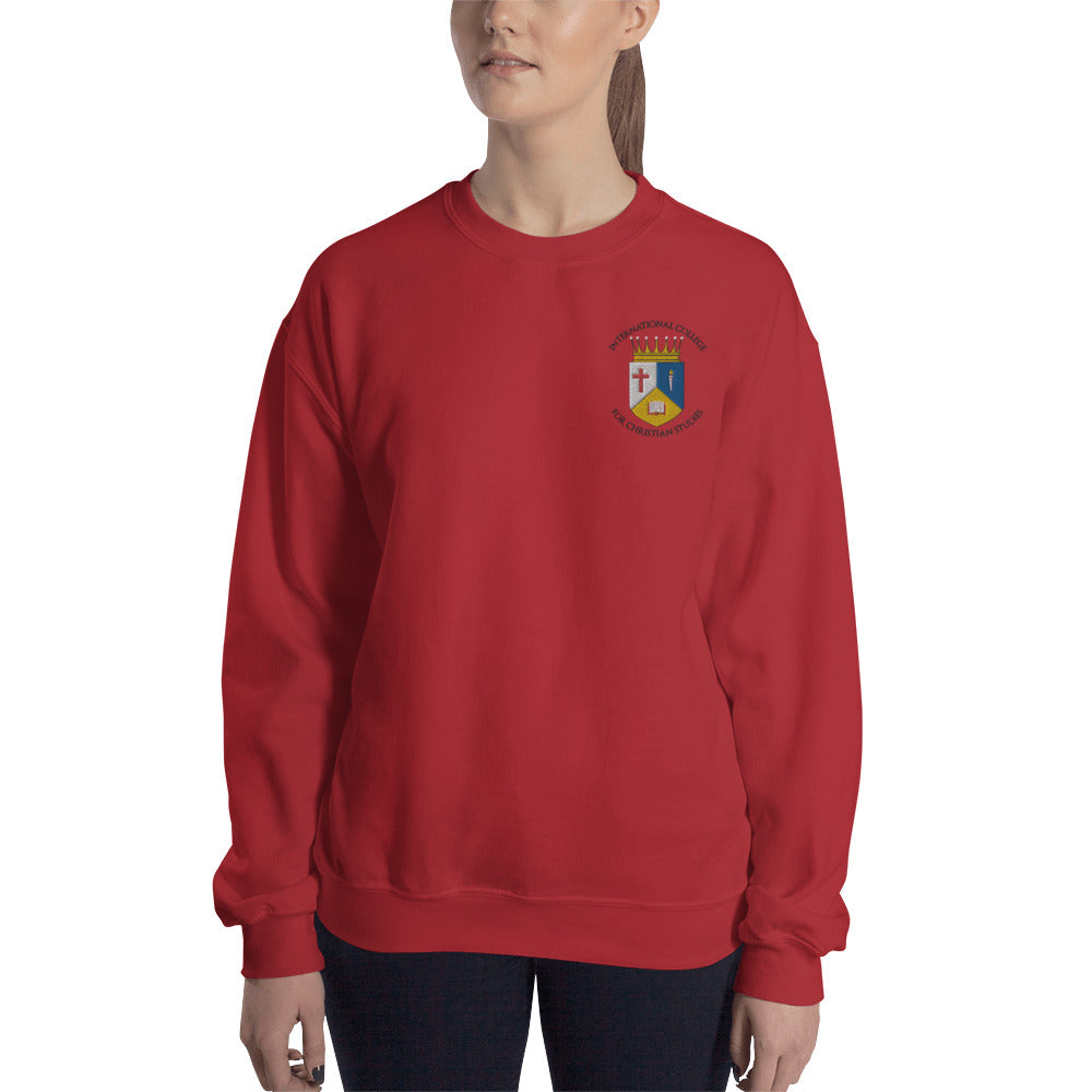 Unisex Embroidered ICCS Sweatshirt Red