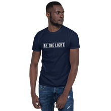 Load image into Gallery viewer, Unisex Navy Be The Light Fitness Shirt