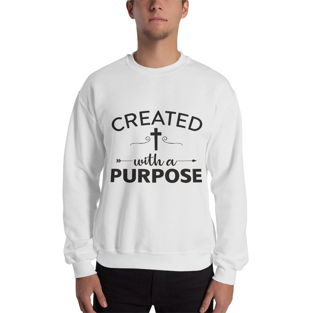 Unisex Created With A Purpose Sweatshirt White