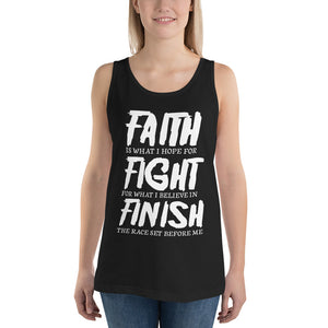 Unisex Faith Fight Finish Tank Top Black